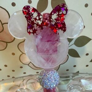 Minnie Mouse Acrylic Beaded Pen - Pink and White
